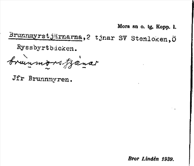 Bild på arkivkortet för arkivposten Brunnmyrstjärnarna