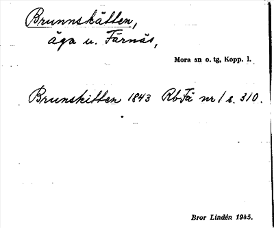 Bild på arkivkortet för arkivposten Brunnskätten