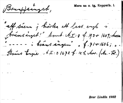 Bild på arkivkortet för arkivposten Brun(n)sänget