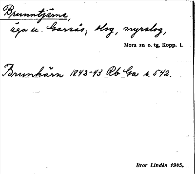 Bild på arkivkortet för arkivposten Brunntjärne