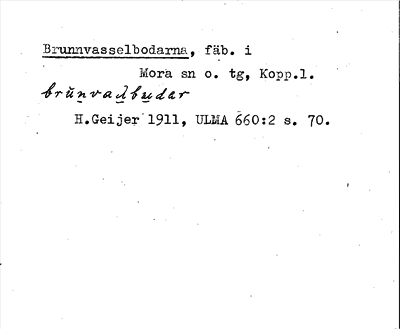 Bild på arkivkortet för arkivposten Brunnvasselbodarna