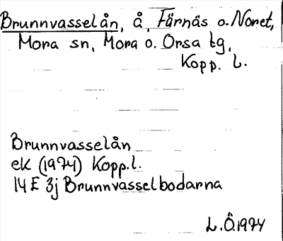 Bild på arkivkortet för arkivposten Brunnvasselån