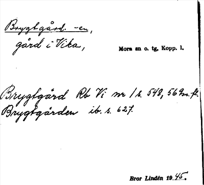 Bild på arkivkortet för arkivposten Brygtgård -en