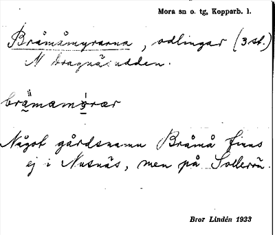 Bild på arkivkortet för arkivposten Bråmåmyrarna