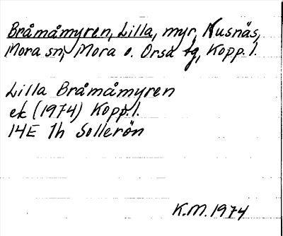 Bild på arkivkortet för arkivposten Bråmåmyren, Lilla