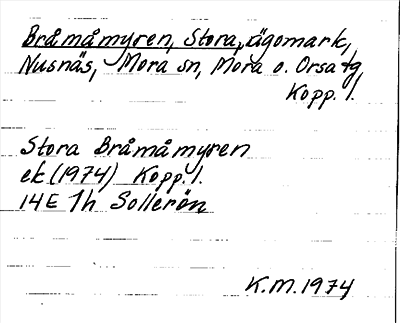 Bild på arkivkortet för arkivposten Bråmåmyren, Stora