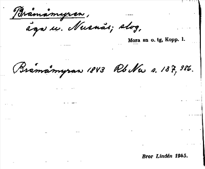 Bild på arkivkortet för arkivposten Bråmåmyren