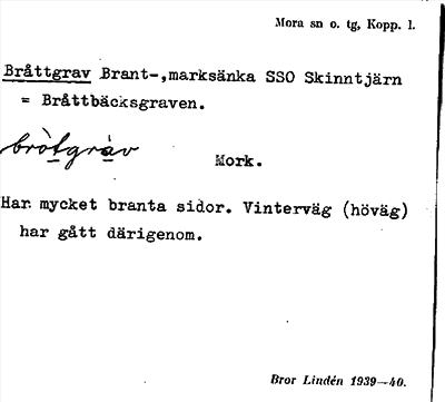 Bild på arkivkortet för arkivposten Bråttgrav