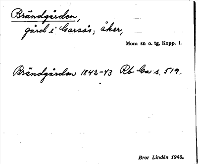 Bild på arkivkortet för arkivposten Brändgården