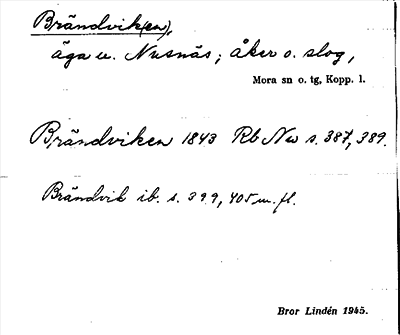 Bild på arkivkortet för arkivposten Brändvik(en)