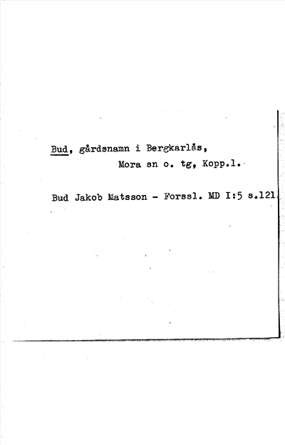 Bild på arkivkortet för arkivposten Bud