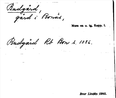 Bild på arkivkortet för arkivposten Budgård