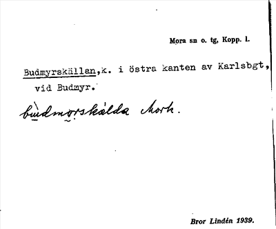 Bild på arkivkortet för arkivposten Budmyrskällan