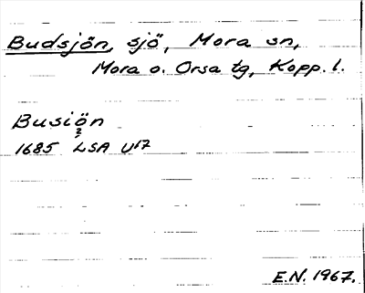 Bild på arkivkortet för arkivposten Budsjön
