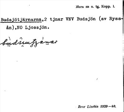 Bild på arkivkortet för arkivposten Budsjötjärnarna