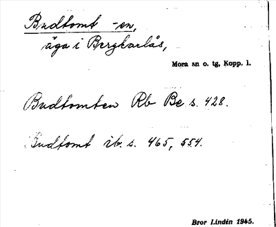 Bild på arkivkortet för arkivposten Budtomt -en