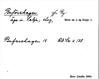 Bild på arkivkortet för arkivposten Buförshagen
