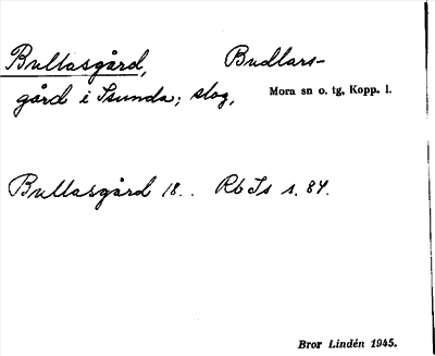 Bild på arkivkortet för arkivposten Bullasgård