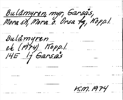 Bild på arkivkortet för arkivposten Bulåmyren