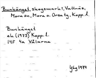 Bild på arkivkortet för arkivposten Bunkänget