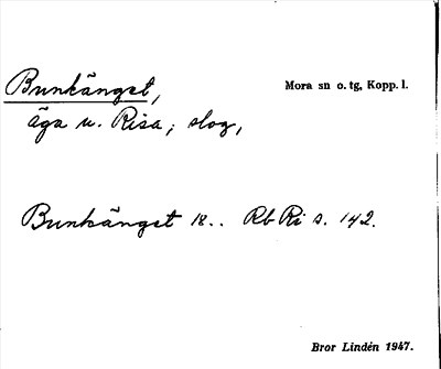 Bild på arkivkortet för arkivposten Bunkänget