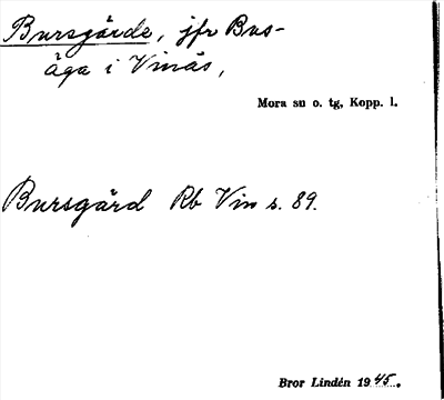 Bild på arkivkortet för arkivposten Bursgärde