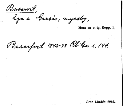 Bild på arkivkortet för arkivposten Busarvet