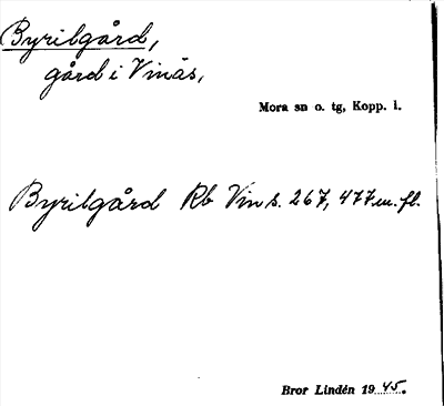 Bild på arkivkortet för arkivposten Byrilgård