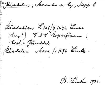 Bild på arkivkortet för arkivposten Båsdalen