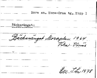 Bild på arkivkortet för arkivposten Bäckaränget