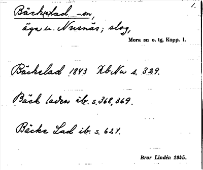 Bild på arkivkortet för arkivposten Bäck(e)lad -en