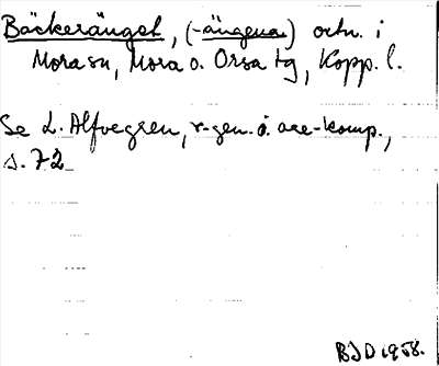 Bild på arkivkortet för arkivposten Bäckeränget, (-ängena)