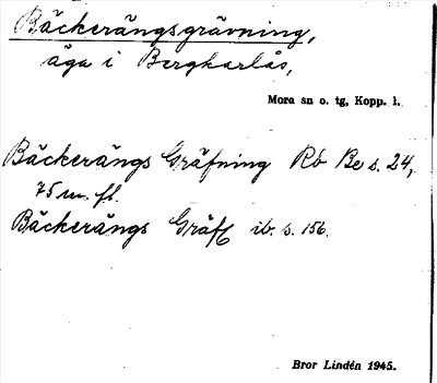 Bild på arkivkortet för arkivposten Bäckerängsgrävning