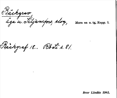 Bild på arkivkortet för arkivposten Bäckgrav
