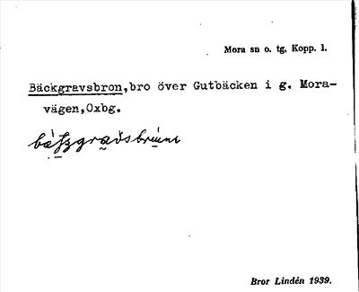 Bild på arkivkortet för arkivposten Bäckgravsbron