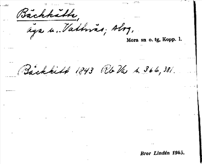 Bild på arkivkortet för arkivposten Bäckkätte