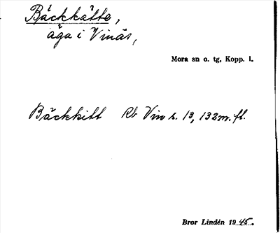 Bild på arkivkortet för arkivposten Bäckkätte