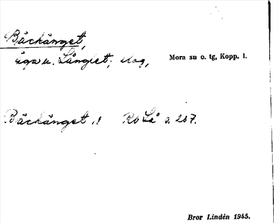Bild på arkivkortet för arkivposten Bäckänget