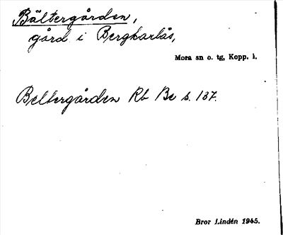 Bild på arkivkortet för arkivposten Bältergården