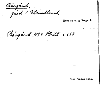 Bild på arkivkortet för arkivposten Bärgård