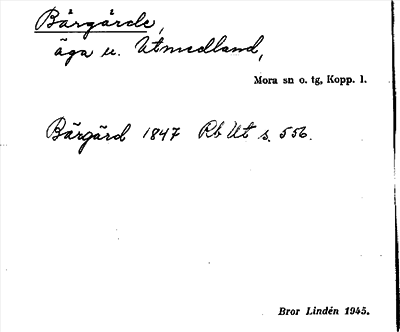 Bild på arkivkortet för arkivposten Bärgärde