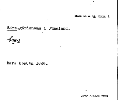 Bild på arkivkortet för arkivposten Bärs