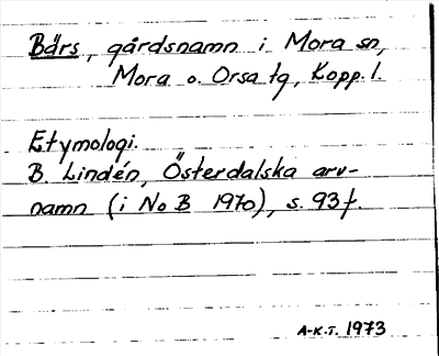 Bild på arkivkortet för arkivposten Bärs