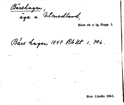 Bild på arkivkortet för arkivposten Bärshagen