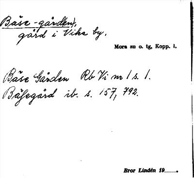 Bild på arkivkortet för arkivposten Bäse-gård(en)