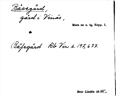 Bild på arkivkortet för arkivposten Bäsegård