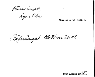 Bild på arkivkortet för arkivposten Bäseränget