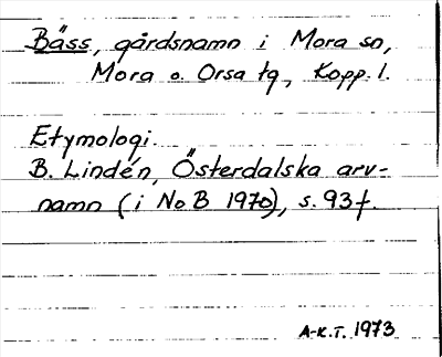 Bild på arkivkortet för arkivposten Bäss