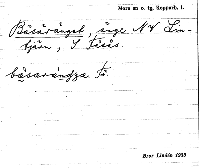 Bild på arkivkortet för arkivposten Bäsäränget