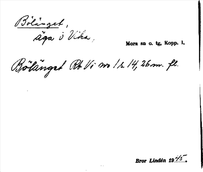 Bild på arkivkortet för arkivposten Bölänget